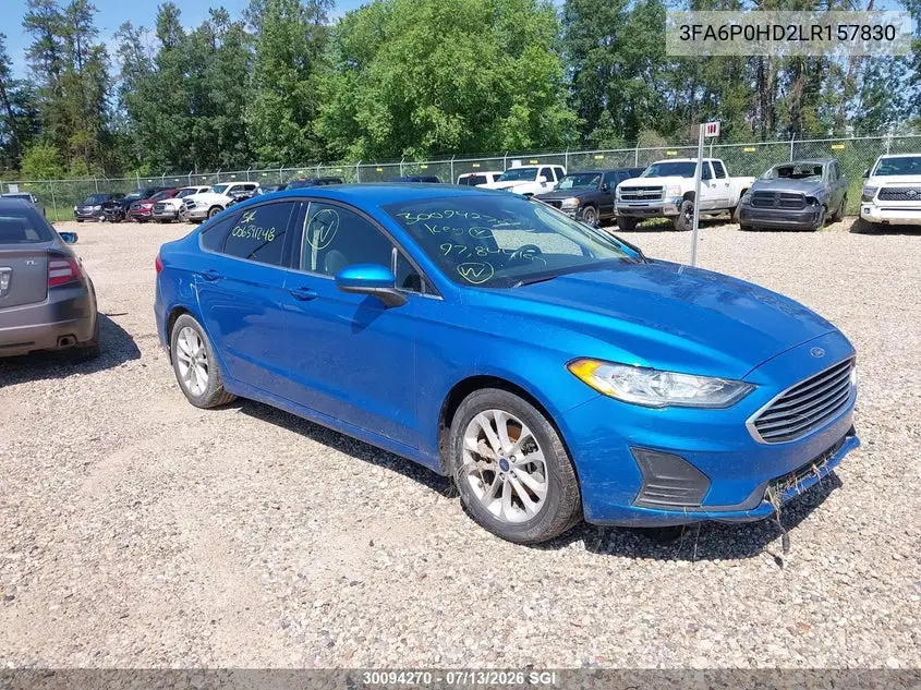 2020 Ford Fusion Se VIN: 3FA6P0HD2LR157830 Lot: 30094270