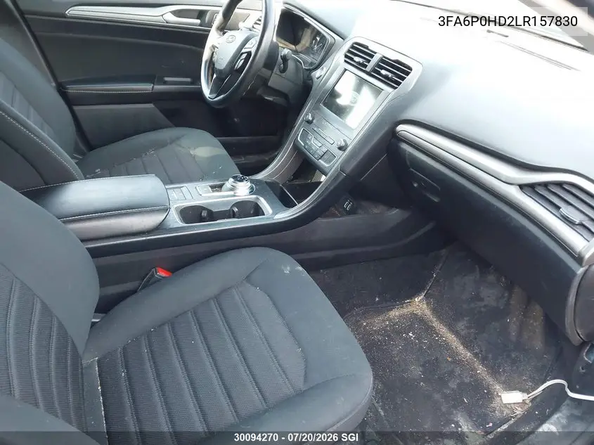 2020 Ford Fusion Se VIN: 3FA6P0HD2LR157830 Lot: 30094270