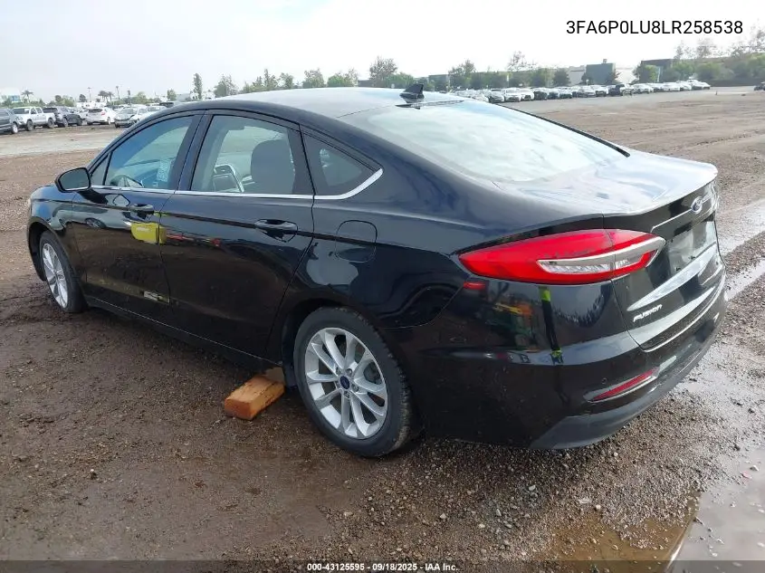 3FA6P0LU8LR258538 2020 Ford Fusion Hybrid Se