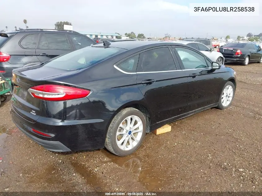 3FA6P0LU8LR258538 2020 Ford Fusion Hybrid Se