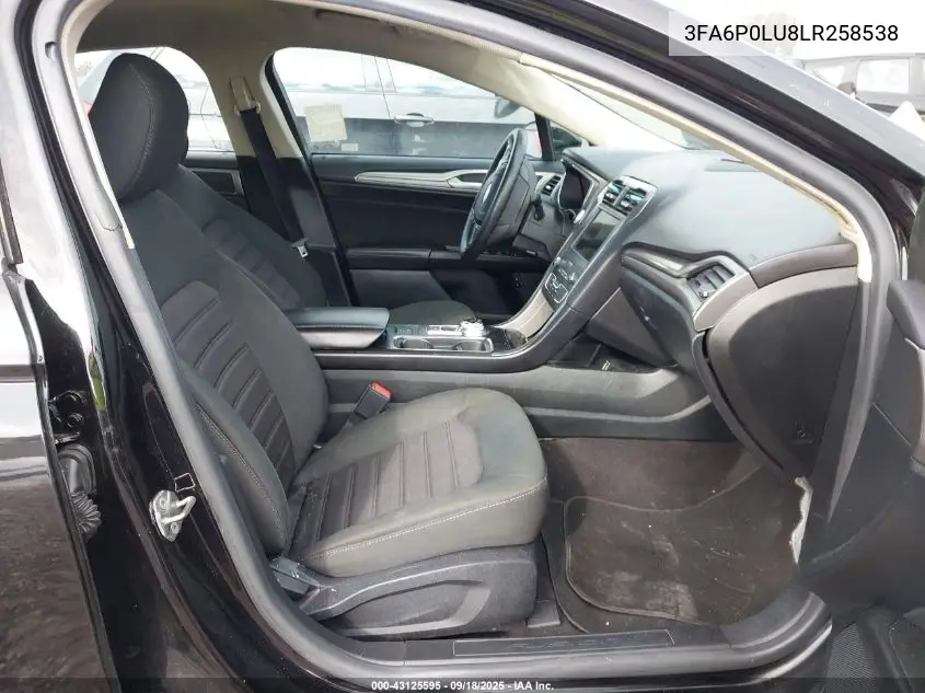 3FA6P0LU8LR258538 2020 Ford Fusion Hybrid Se