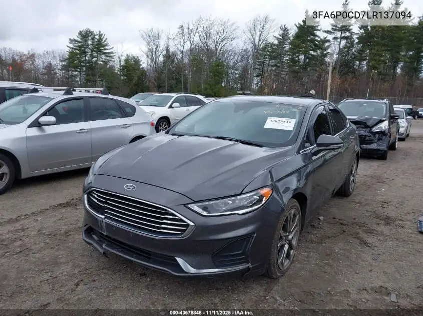 3FA6P0CD7LR137094 2020 Ford Fusion Sel