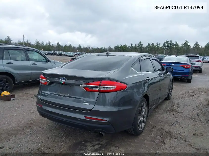 3FA6P0CD7LR137094 2020 Ford Fusion Sel