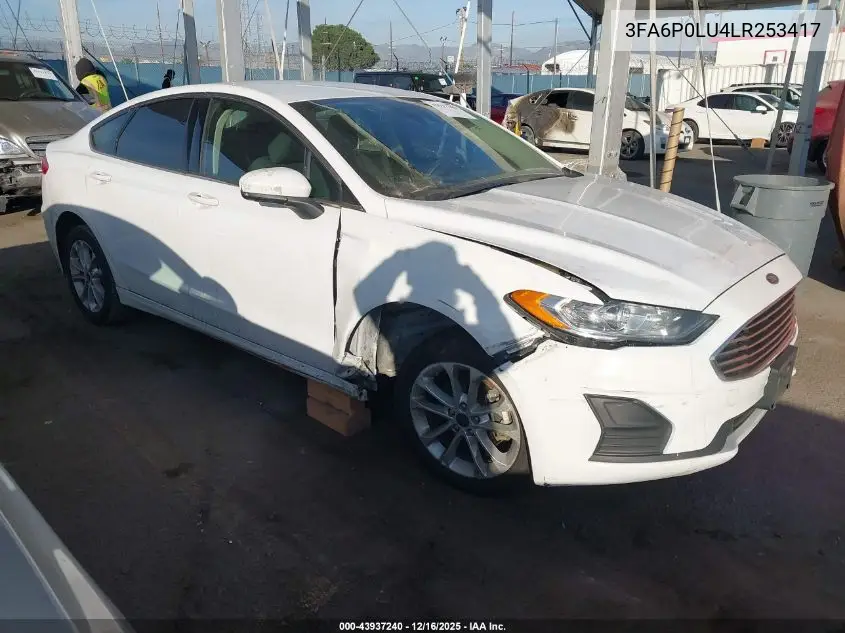 3FA6P0LU4LR253417 2020 Ford Fusion Hybrid Se
