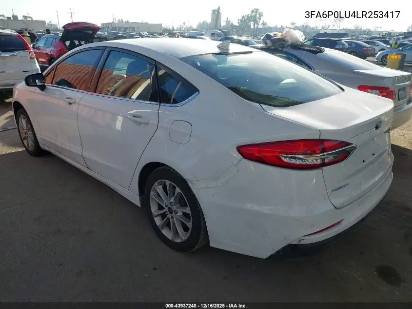 3FA6P0LU4LR253417 2020 Ford Fusion Hybrid Se