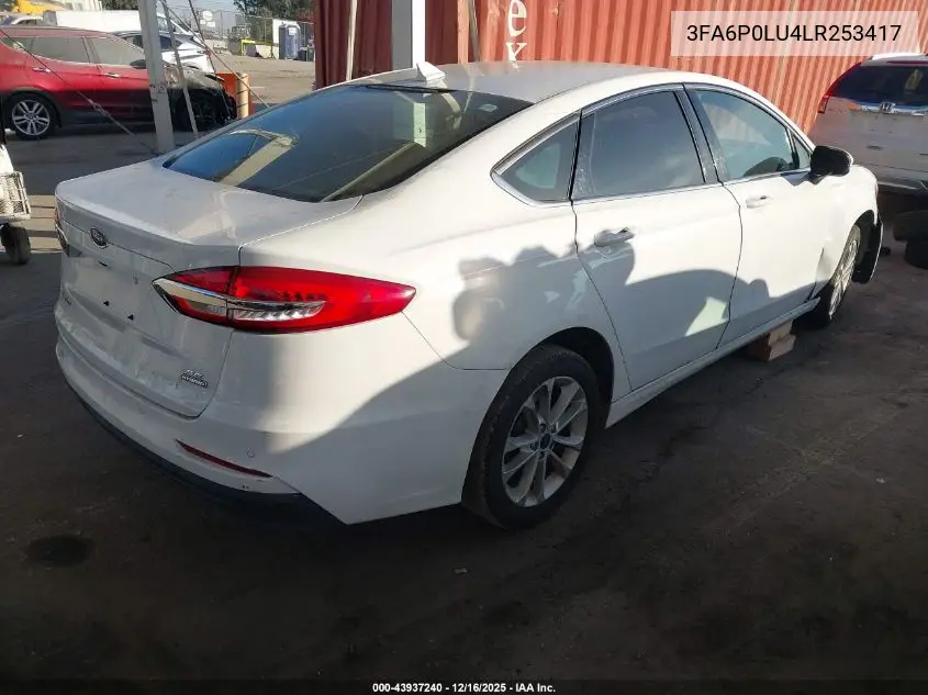 3FA6P0LU4LR253417 2020 Ford Fusion Hybrid Se