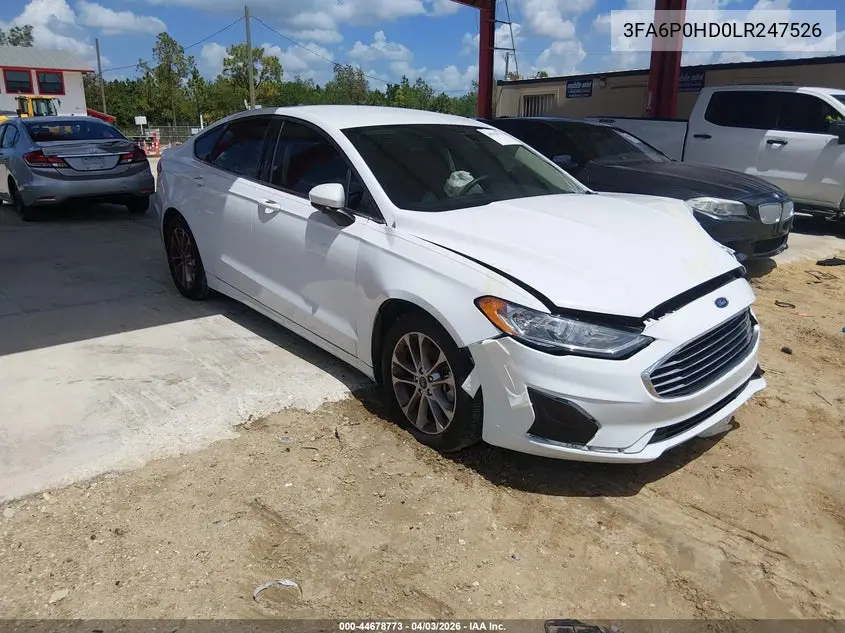 3FA6P0HD0LR247526 2020 Ford Fusion Se
