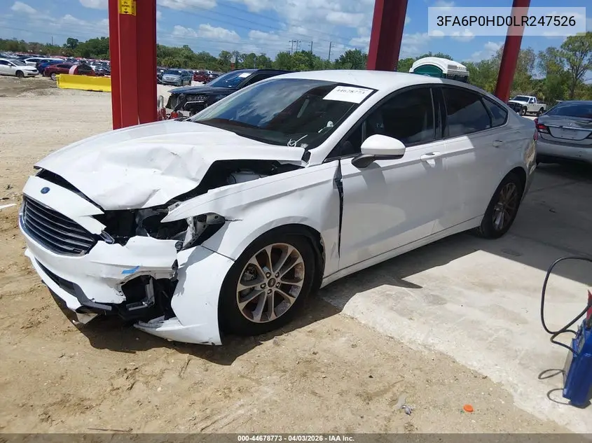 3FA6P0HD0LR247526 2020 Ford Fusion Se