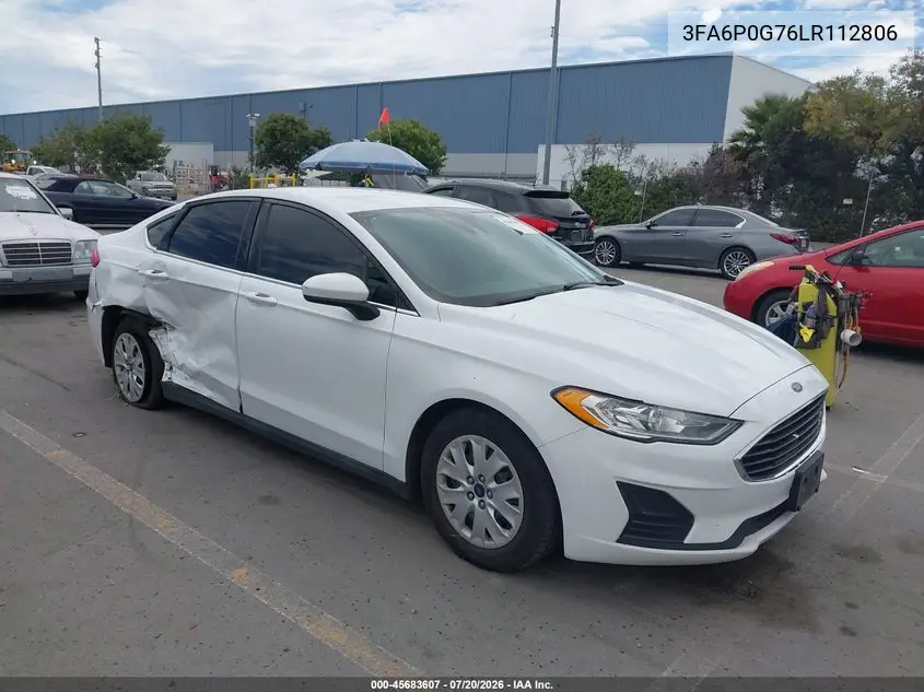 2020 Ford Fusion S VIN: 3FA6P0G76LR112806 Lot: 45683607