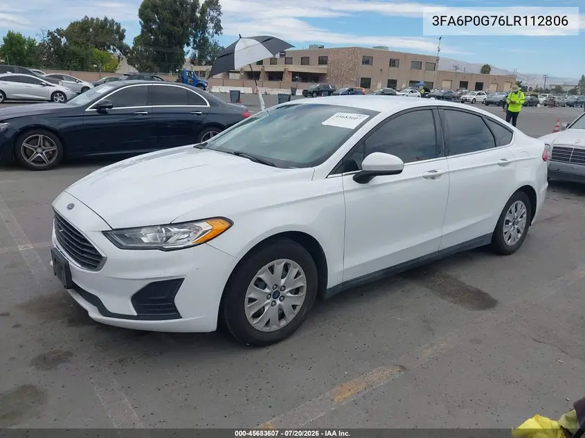 2020 Ford Fusion S VIN: 3FA6P0G76LR112806 Lot: 45683607