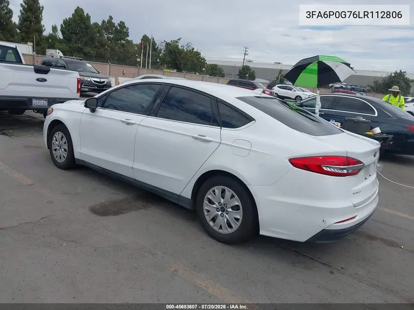 2020 Ford Fusion S VIN: 3FA6P0G76LR112806 Lot: 45683607