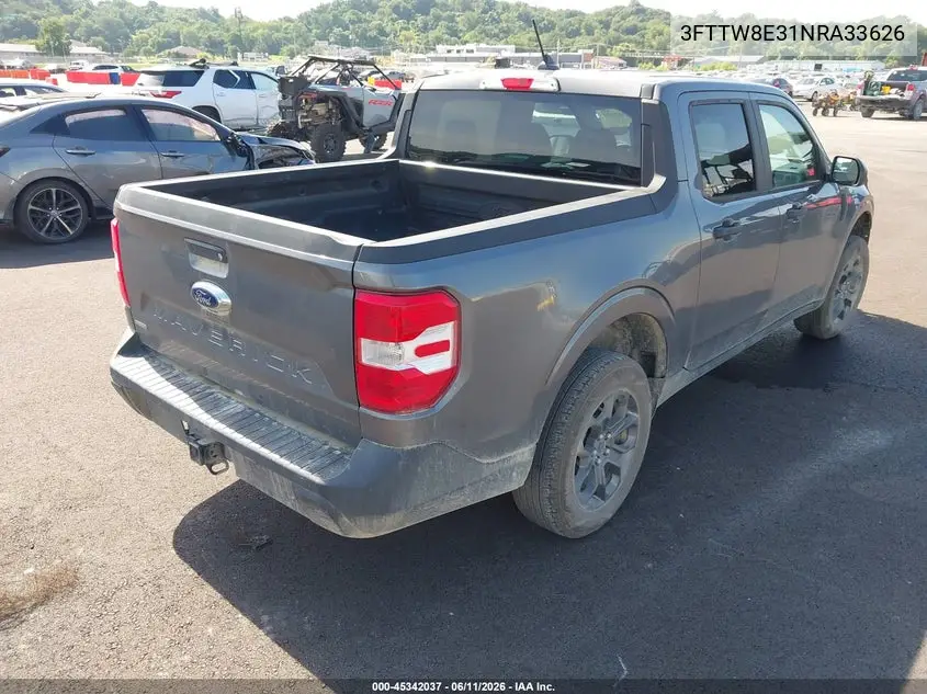 2022 Ford Maverick Xlt VIN: 3FTTW8E31NRA33626 Lot: 45342037