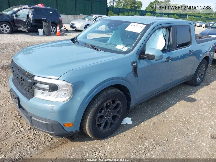 2022 Ford Maverick Xlt VIN: 3FTTW8F92NRA11783 Lot: 45511534