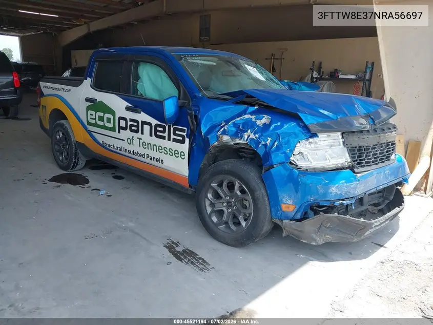 2022 Ford Maverick Xlt VIN: 3FTTW8E37NRA56697 Lot: 45521194