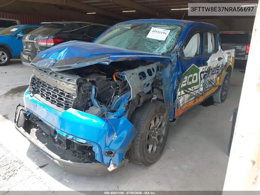 2022 Ford Maverick Xlt VIN: 3FTTW8E37NRA56697 Lot: 45521194