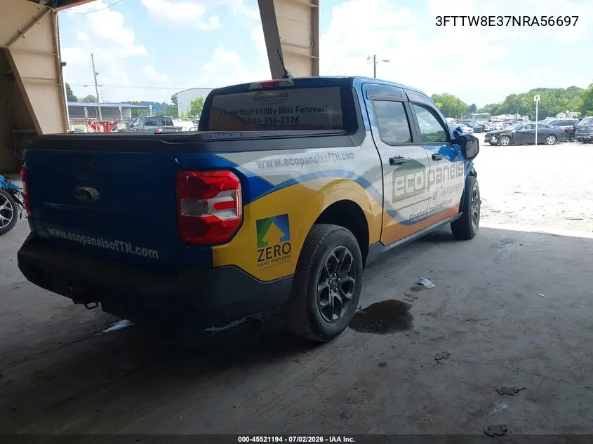 2022 Ford Maverick Xlt VIN: 3FTTW8E37NRA56697 Lot: 45521194