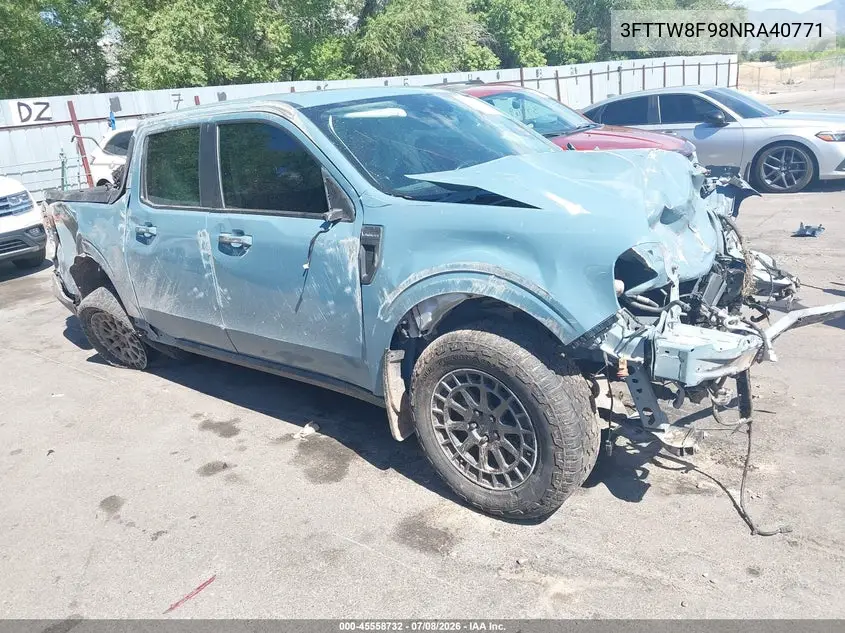 2022 Ford Maverick Lariat/Xl/Xlt VIN: 3FTTW8F98NRA40771 Lot: 45558732
