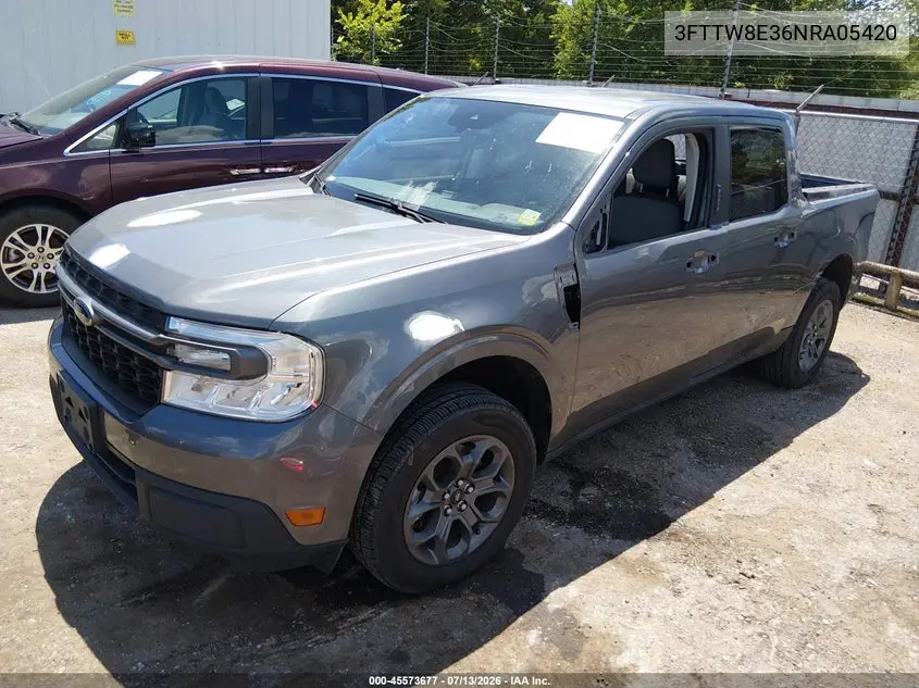 2022 Ford Maverick Xlt VIN: 3FTTW8E36NRA05420 Lot: 45573677
