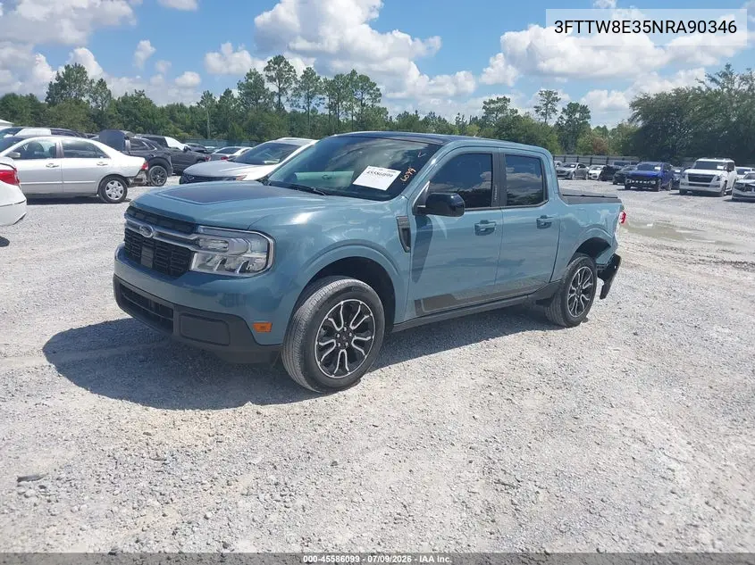 2022 Ford Maverick Lariat VIN: 3FTTW8E35NRA90346 Lot: 45586099