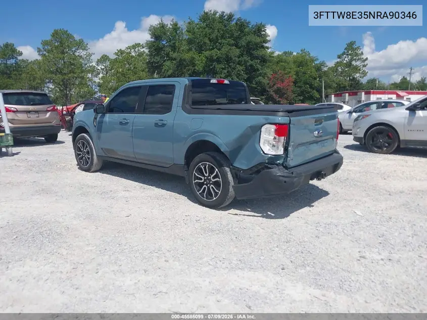 2022 Ford Maverick Lariat VIN: 3FTTW8E35NRA90346 Lot: 45586099