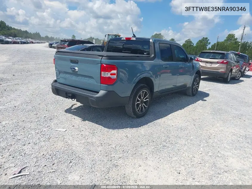 2022 Ford Maverick Lariat VIN: 3FTTW8E35NRA90346 Lot: 45586099