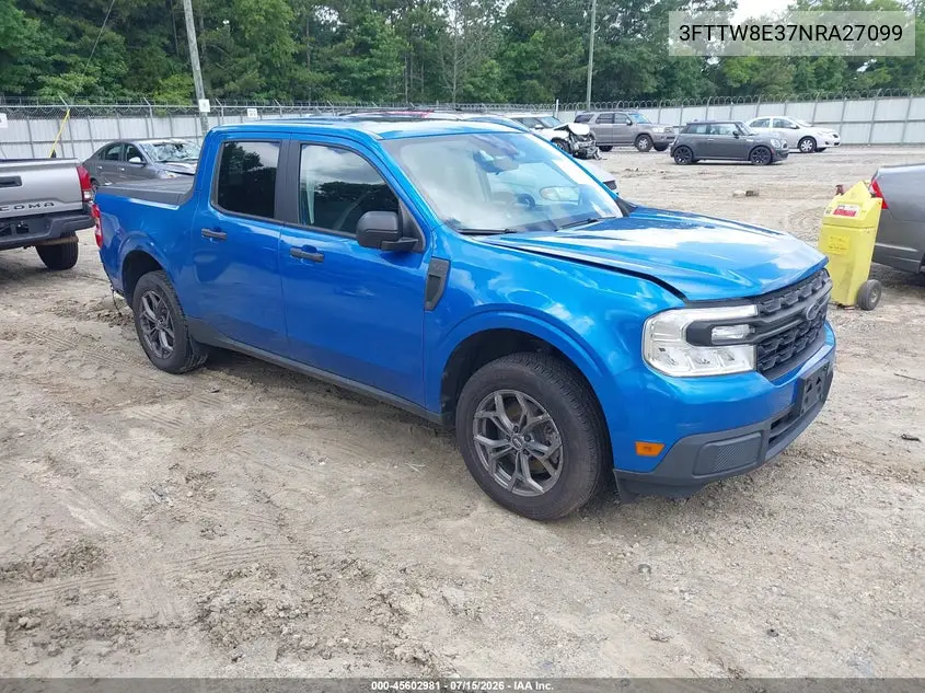 2022 Ford Maverick Xl VIN: 3FTTW8E37NRA27099 Lot: 45602981