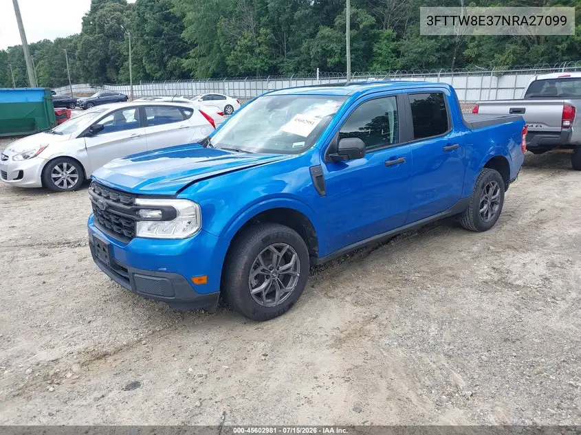2022 Ford Maverick Xl VIN: 3FTTW8E37NRA27099 Lot: 45602981