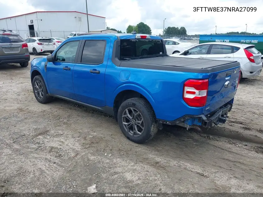 2022 Ford Maverick Xl VIN: 3FTTW8E37NRA27099 Lot: 45602981