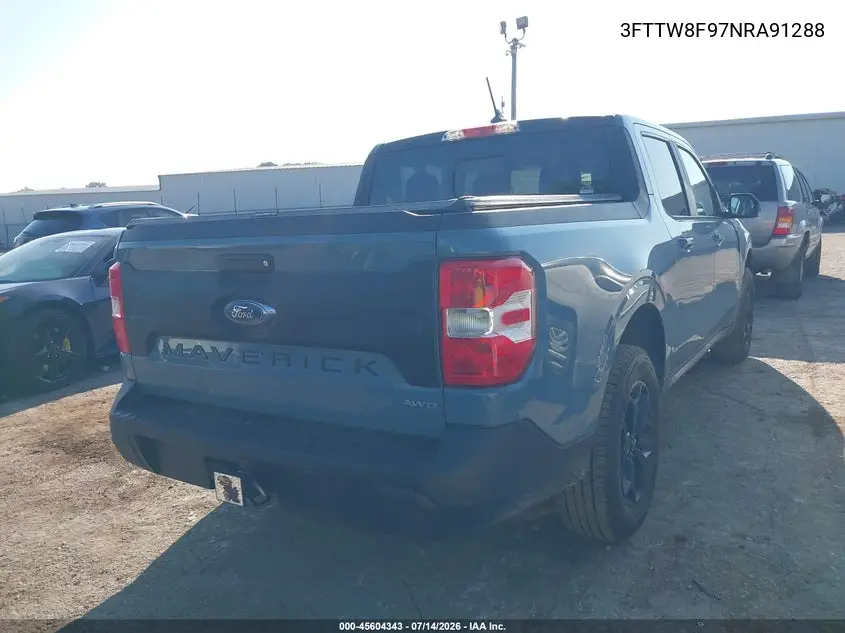 2022 Ford Maverick Lariat VIN: 3FTTW8F97NRA91288 Lot: 45604343