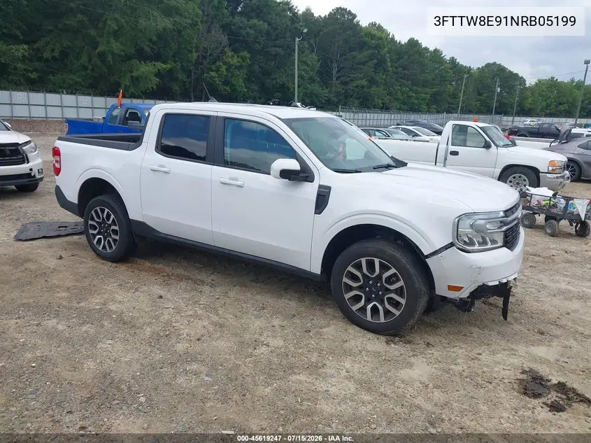 2022 Ford Maverick Lariat VIN: 3FTTW8E91NRB05199 Lot: 45619247