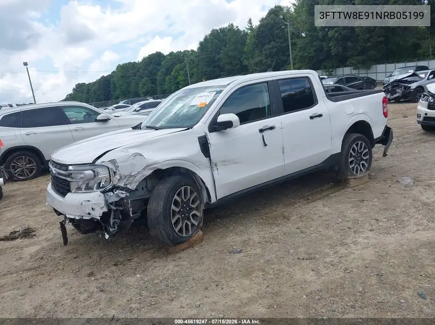 2022 Ford Maverick Lariat VIN: 3FTTW8E91NRB05199 Lot: 45619247