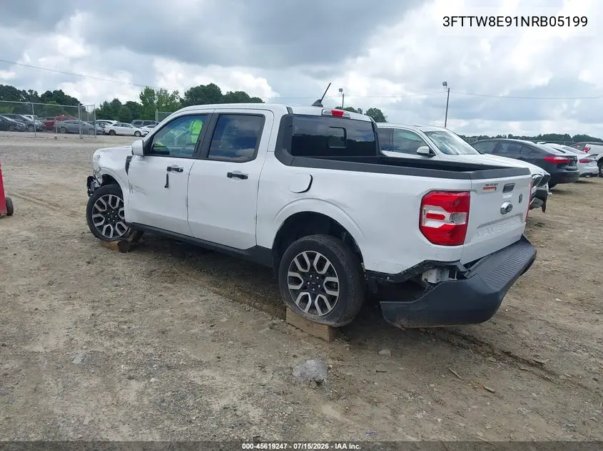 2022 Ford Maverick Lariat VIN: 3FTTW8E91NRB05199 Lot: 45619247