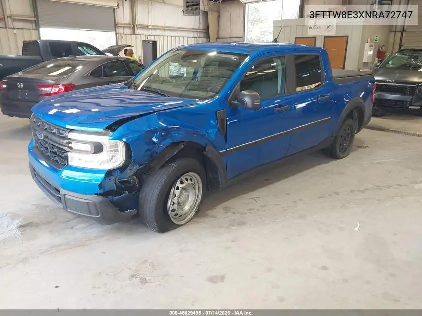 2022 Ford Maverick Xl VIN: 3FTTW8E3XNRA72747 Lot: 45629495