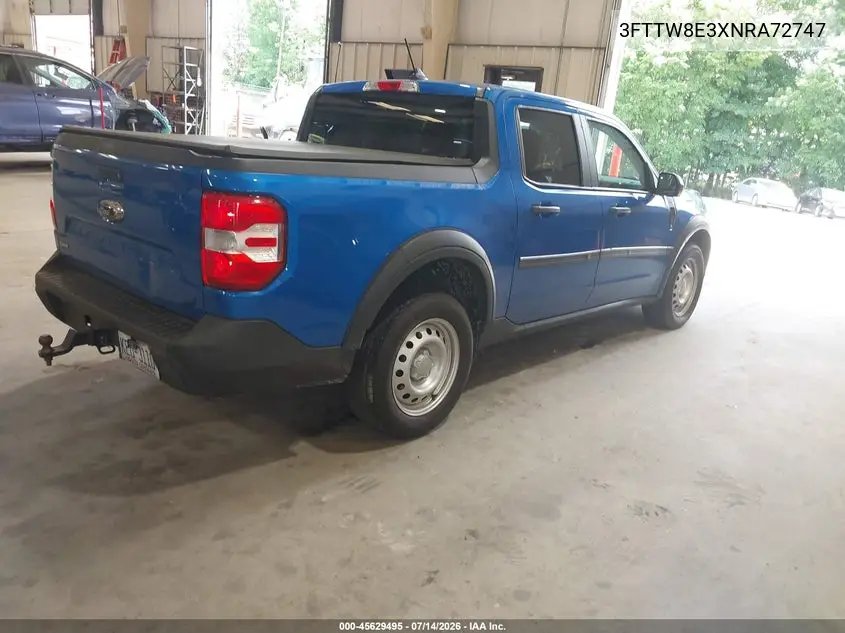 2022 Ford Maverick Xl VIN: 3FTTW8E3XNRA72747 Lot: 45629495