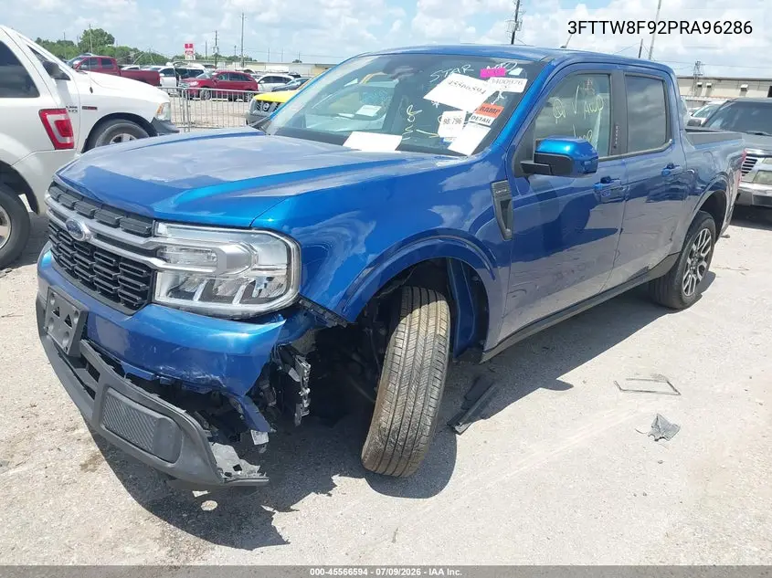 2023 Ford Maverick Lariat VIN: 3FTTW8F92PRA96286 Lot: 45566594