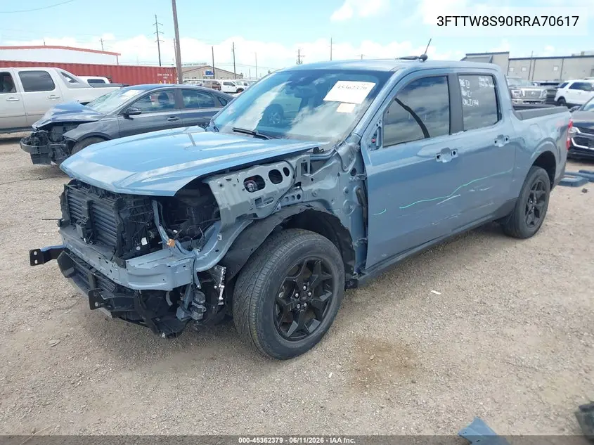2024 Ford Maverick Lariat VIN: 3FTTW8S90RRA70617 Lot: 45362379