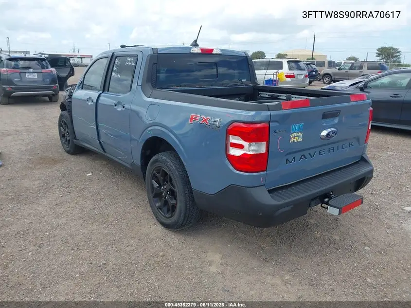 2024 Ford Maverick Lariat VIN: 3FTTW8S90RRA70617 Lot: 45362379