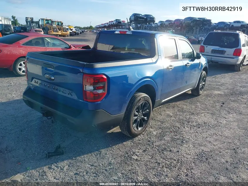 2024 Ford Maverick Xlt VIN: 3FTTW8H30RRB42919 Lot: 45383041
