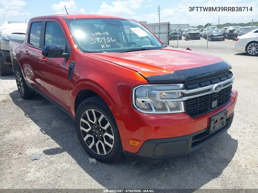 2024 Ford Maverick Lariat VIN: 3FTTW8M39RRB38714 Lot: 45537457