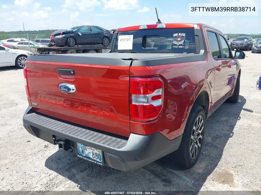 2024 Ford Maverick Lariat VIN: 3FTTW8M39RRB38714 Lot: 45537457