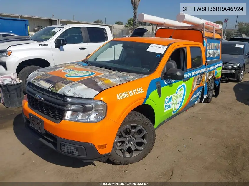 2024 Ford Maverick Xlt VIN: 3FTTW8H36RRA46924 Lot: 45662620