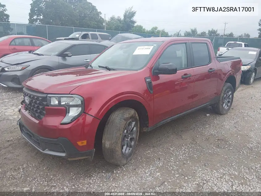 2025 Ford Maverick Xlt VIN: 3FTTW8JA2SRA17001 Lot: 45312088