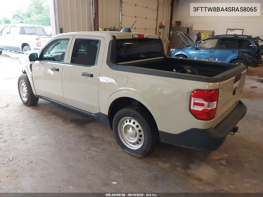 2025 Ford Maverick Xl VIN: 3FTTW8BA4SRA58065 Lot: 45398196
