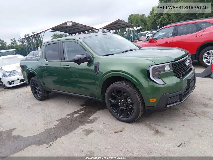 2025 Ford Maverick Lariat VIN: 3FTTW8S31SRA36140 Lot: 45540562