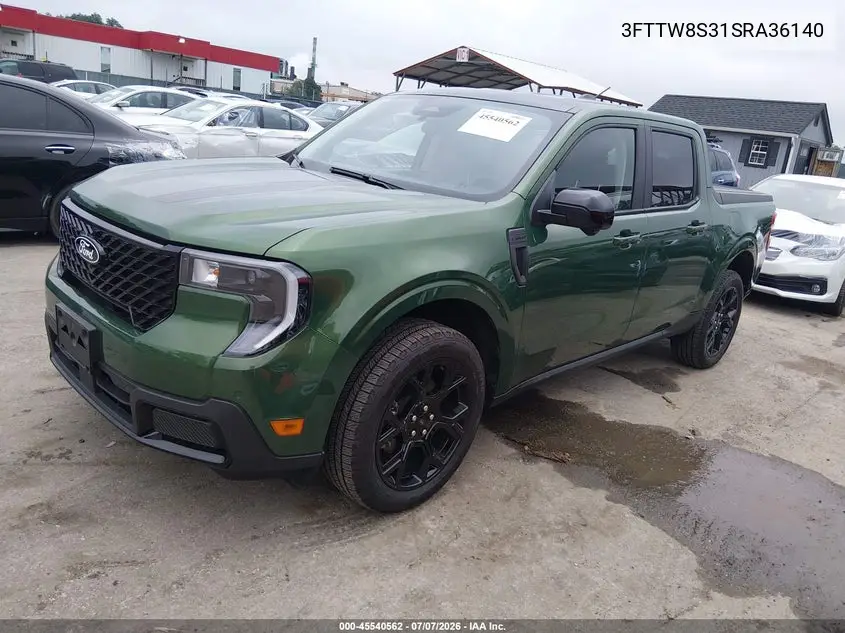 2025 Ford Maverick Lariat VIN: 3FTTW8S31SRA36140 Lot: 45540562