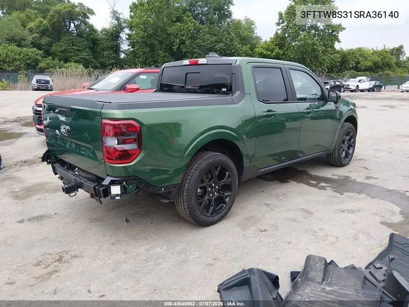 2025 Ford Maverick Lariat VIN: 3FTTW8S31SRA36140 Lot: 45540562