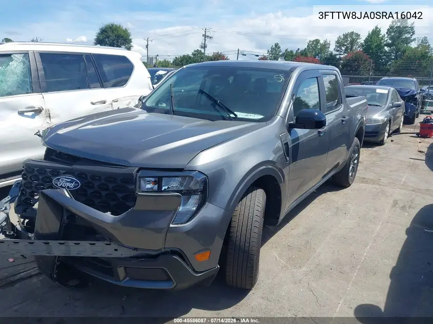 2025 Ford Maverick Xlt VIN: 3FTTW8JA0SRA16042 Lot: 45586087
