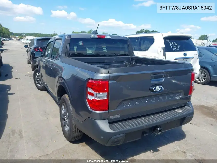 2025 Ford Maverick Xlt VIN: 3FTTW8JA0SRA16042 Lot: 45586087