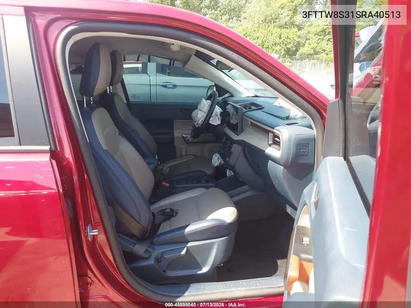 2025 Ford Maverick Lariat VIN: 3FTTW8S31SRA40513 Lot: 45595040