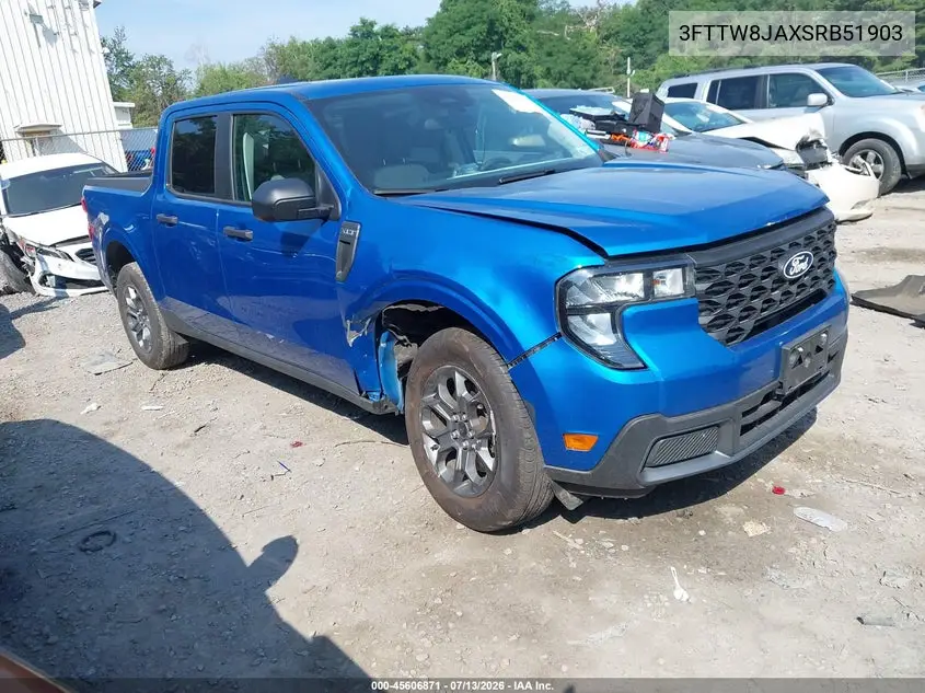 2025 Ford Maverick Xlt VIN: 3FTTW8JAXSRB51903 Lot: 45606871